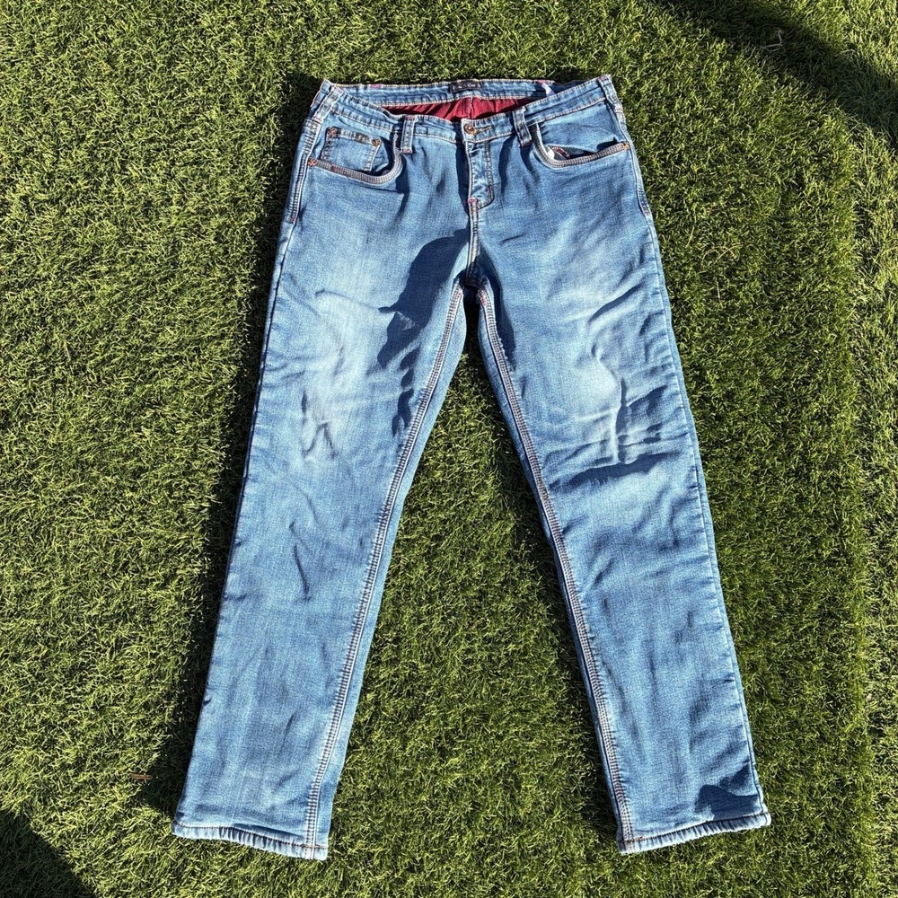 River and Rose Men's Size 12 (31x29) Thermal Lined Denim Jeans Winter Snow Blue